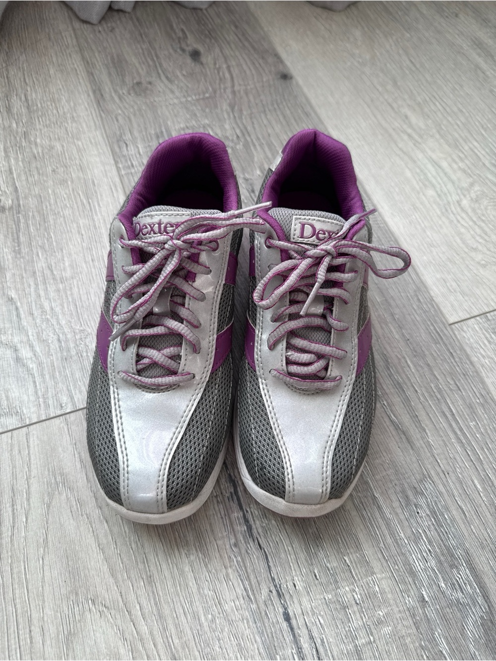 Dexter Women's Gray and Purple Bowling Shoes